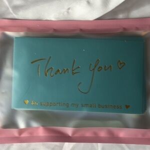 25 pc Teal Thank You Bags with Gold Lettering